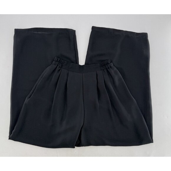 Vtg BCBG Sportswear High-Rise Wide Leg Lined Black Dress Pants Pants Sz 2 USA - Picture 3 of 10